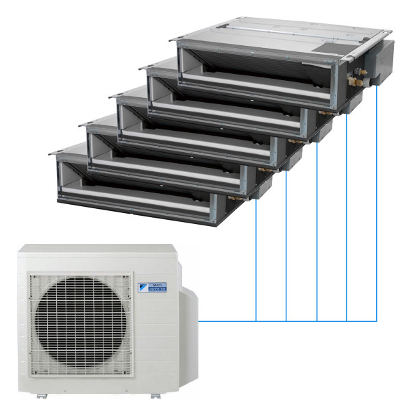 Канальная низконапорная мульти-сплит-система Daikin FDXM на 5 комнат