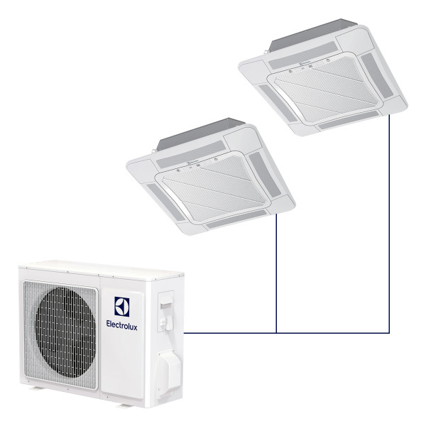 Кассетная мульти-сплит-система Electrolux R32 на 2 комнаты
