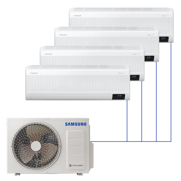 Настенная мульти-сплит-система Samsung WindFree на 4 комнаты